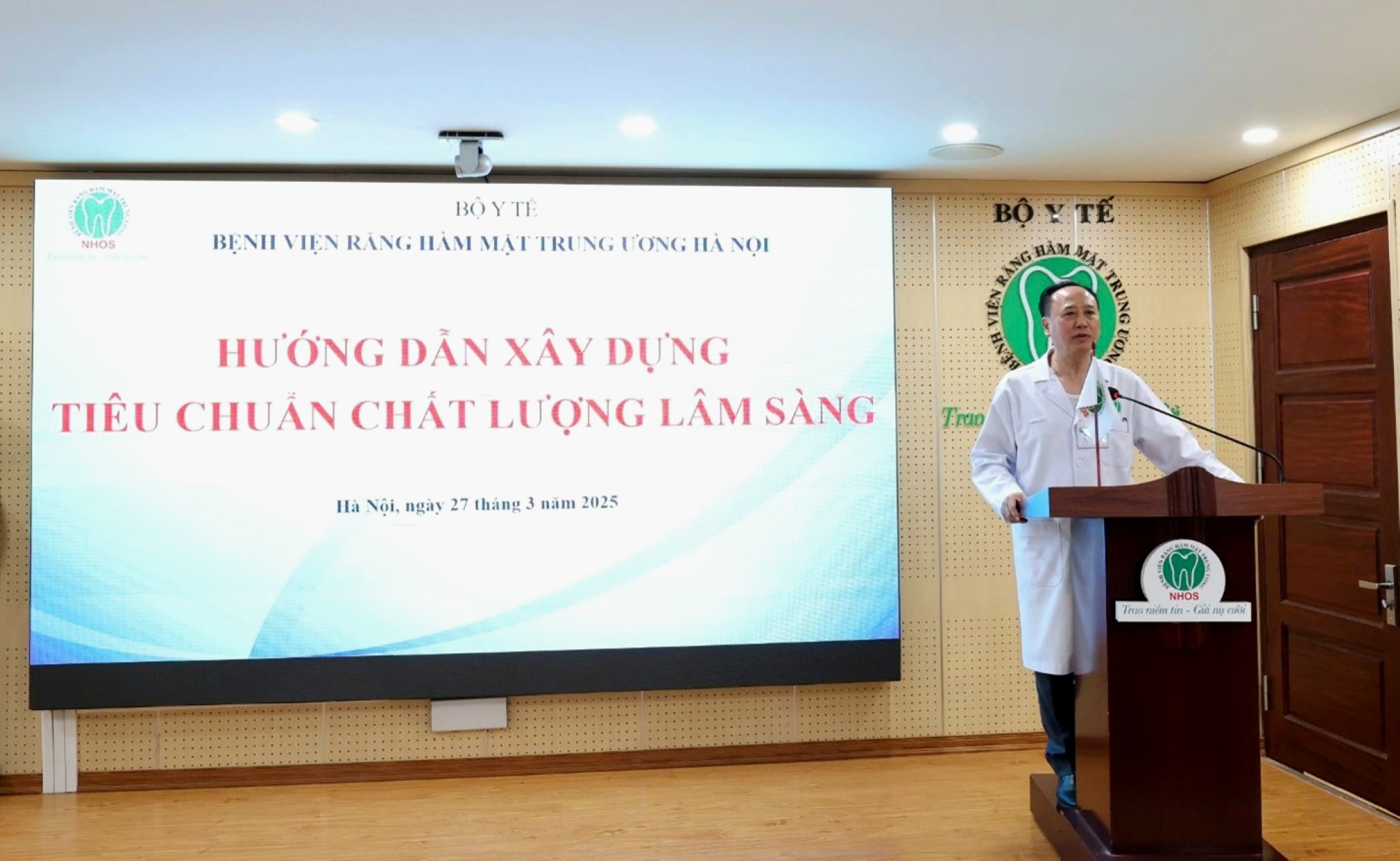PGS.TS Trần Cao Bính, Bí thư Đảng ủy, Giám đốc bệnh viện phát biểu